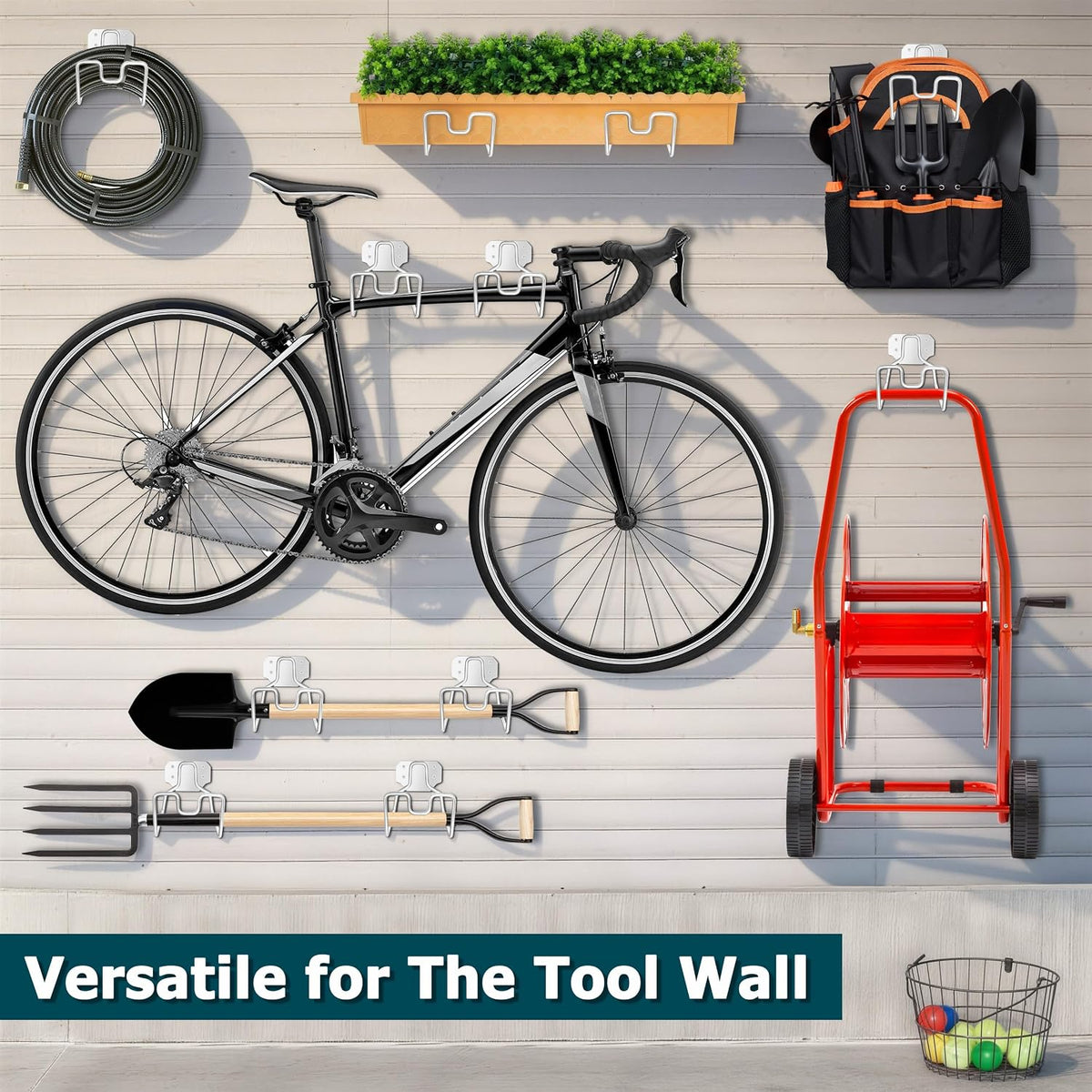 18/0 Stainless Steel Wall Mount Garden Hose Holder for Outside, 1PC