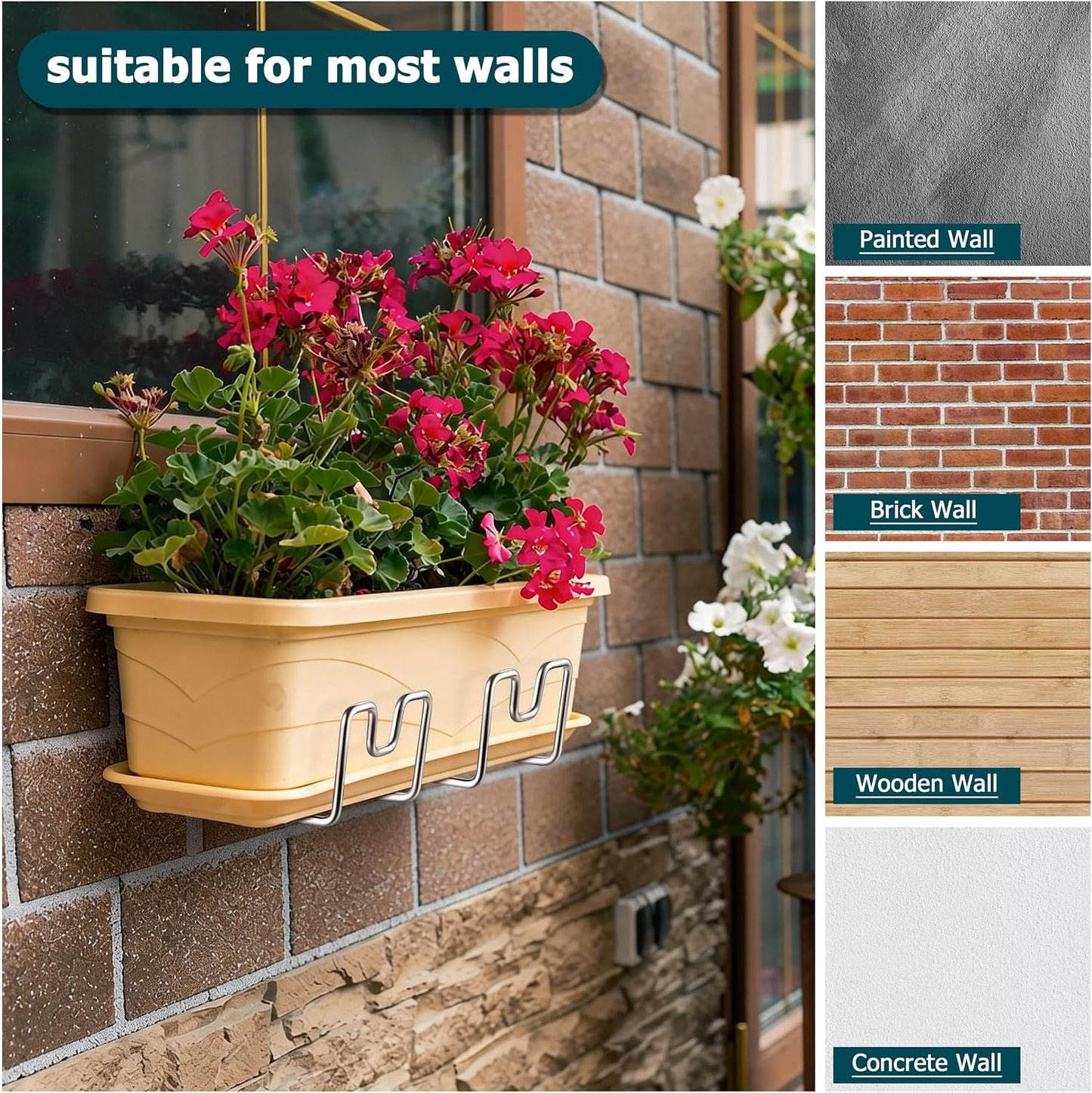 18/0 Stainless Steel Wall Mount Garden Hose Holder for Outside, 1PC