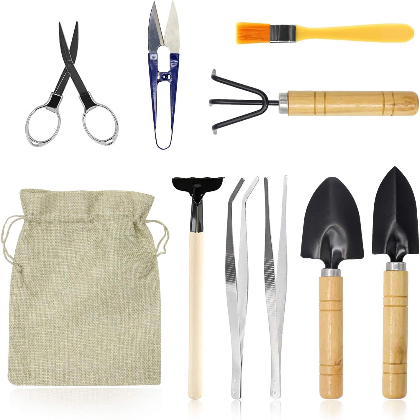Bonsai Tool Set 8 PCS-Mini Gardening Tools Kit for Indoor Outdoor Plant