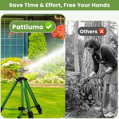 Sprinklers for Yard, 360° Tripod Sprinklers for Yard Large Area, 3/4" Connector Lawn Sprinkler, Adjustable Height 16-37”, Water Sprinkler for Lawn/Garden/Patio, 1Pack