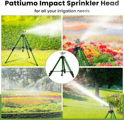 Sprinklers for Yard, 360° Tripod Sprinklers for Yard Large Area, 3/4" Connector Lawn Sprinkler, Adjustable Height 16-37”, Water Sprinkler for Lawn/Garden/Patio, 1Pack