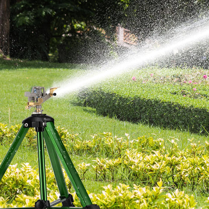 Sprinklers for Yard, 360° Tripod Sprinklers for Yard Large Area, 3/4" Connector Lawn Sprinkler, Adjustable Height 16-37”, Water Sprinkler for Lawn/Garden/Patio, 1Pack
