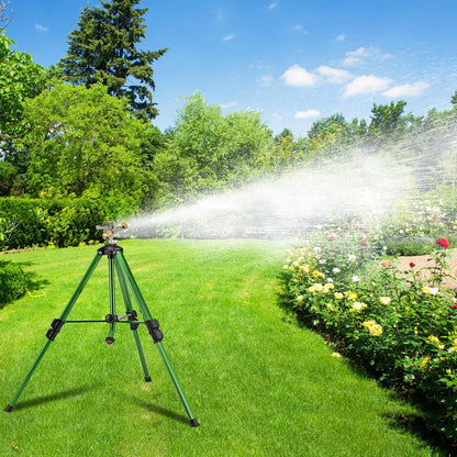 Sprinklers for Yard, 360° Tripod Sprinklers for Yard Large Area, 3/4" Connector Lawn Sprinkler, Adjustable Height 16-37”, Water Sprinkler for Lawn/Garden/Patio, 1Pack