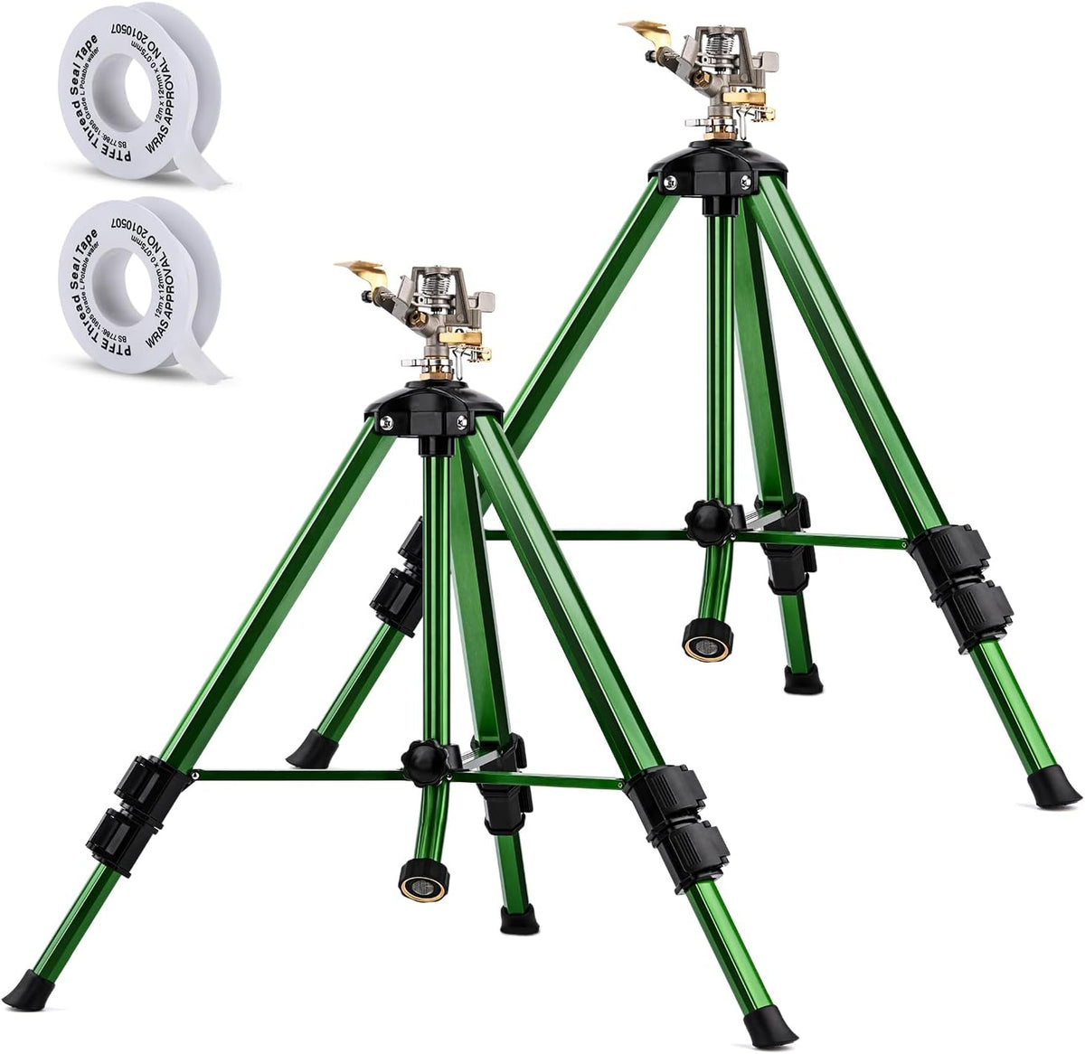 Sprinklers for Yard, 360° Tripod Sprinklers for Yard Large Area, 3/4" Connector Lawn Sprinkler, Adjustable Height 16-37”, Water Sprinkler for Lawn/Garden/Patio, 1Pack