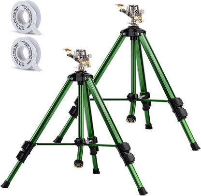 Sprinklers for Yard, 360° Tripod Sprinklers for Yard Large Area, 3/4" Connector Lawn Sprinkler, Adjustable Height 16-37”, Water Sprinkler for Lawn/Garden/Patio, 1Pack