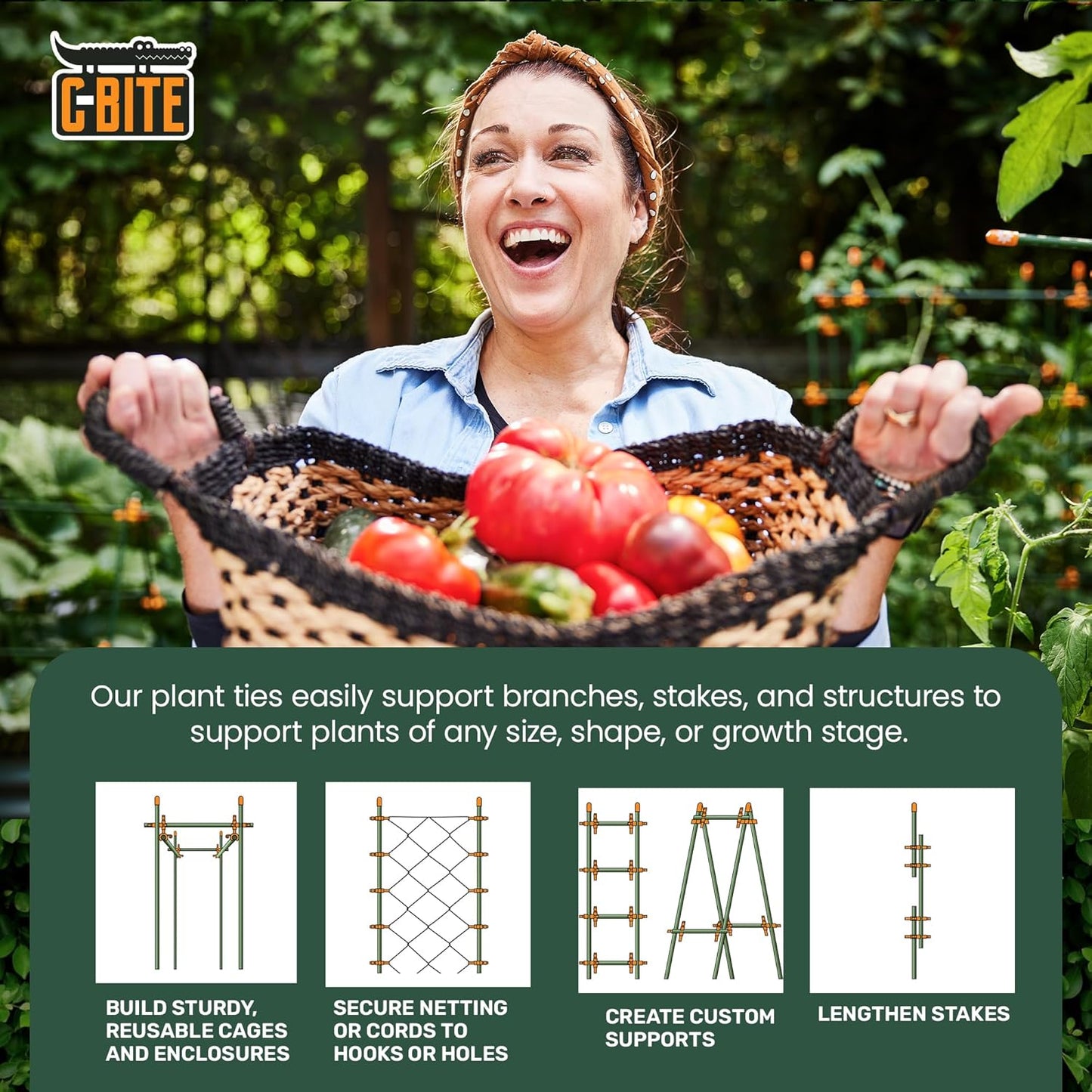12-Inch Plant Ties | Heavy Duty Flexible Twist Ties for Gardening | Secure Tomatoes, Vines, and Branches | Durable and Reusable Gardening Ties (50 Pack - Green)