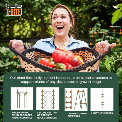 12-Inch Plant Ties | Heavy Duty Flexible Twist Ties for Gardening | Secure Tomatoes, Vines, and Branches | Durable and Reusable Gardening Ties (50 Pack - Green)
