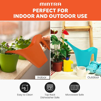 1/2 Gallon Plant Watering Can, Long Spout Plastic Water Pitcher for Indoor & Outdoor Use, Durable & Lightweight Water Can for Watering Flowers & Potted Plants, 1 Pack, 2L/68 oz – Lime Green