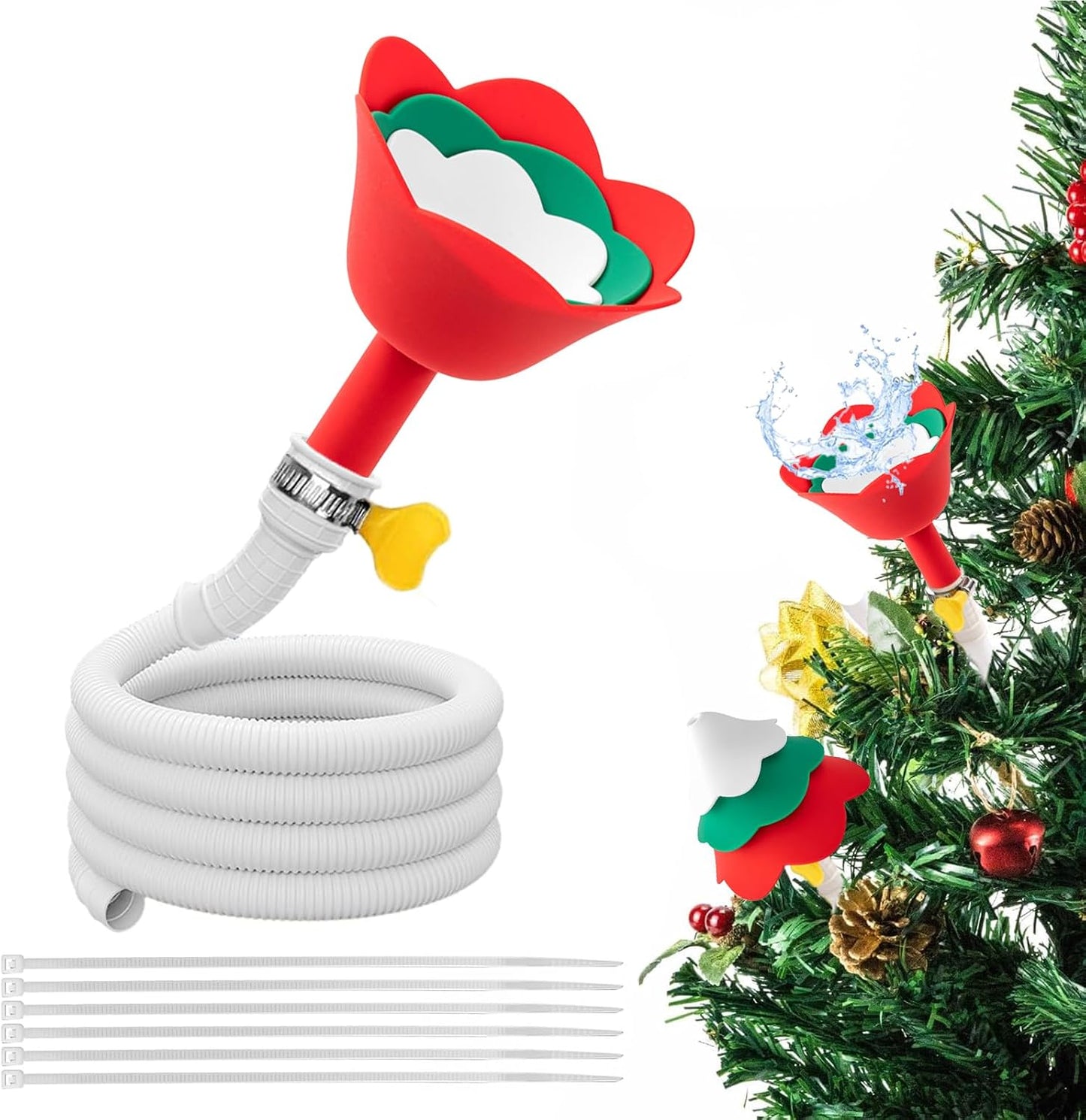 78.74 inch Christmas Tree Watering Funnel - Long Spout Christmas Tree Watering System for Large Indoor & Outdoor Plants Real Trees，Reusable Spill-Proof Design (6.56FT / 2M)