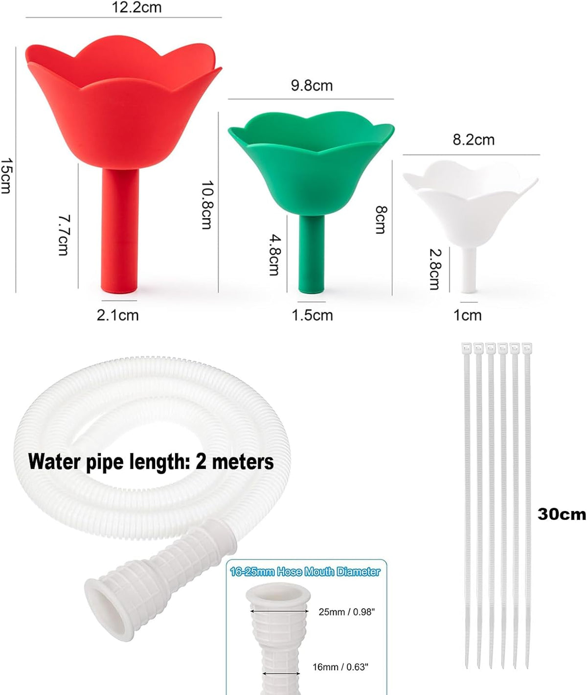 78.74 inch Christmas Tree Watering Funnel - Long Spout Christmas Tree Watering System for Large Indoor & Outdoor Plants Real Trees，Reusable Spill-Proof Design (6.56FT / 2M)