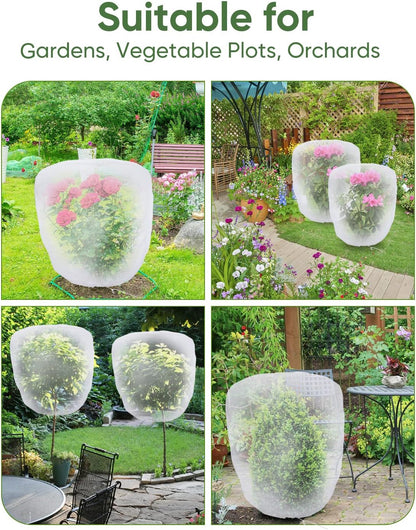 Bird Netting for Garden Protection - 4 Pack Garden Netting Pest Barrier with Drawstring,3.3Ft x 2.7Ft Mosquito Net Tomato Protective Cover Garden Plant Netting for Cicadas Vegetables Blueberry Bushes