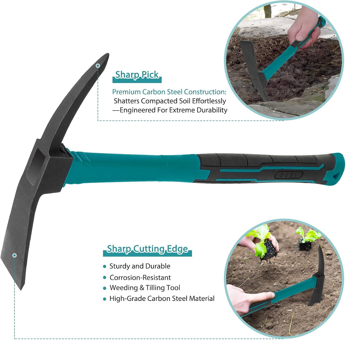 15 inch Garden Hoe Durable and Comfortable Handle Garden Tools for Flower Work