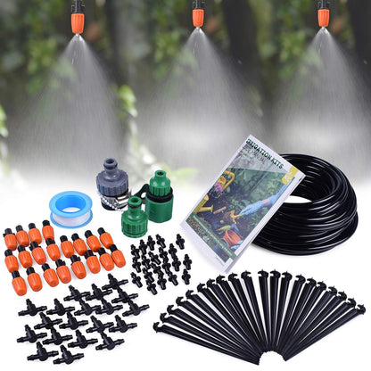 50FT 1/2" Irrigation Tubing, 0.7" OD x 0.5“ ID Hose with 4 Connectors