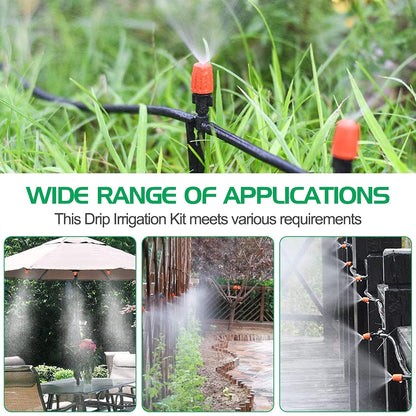 50FT 1/2" Irrigation Tubing, 0.7" OD x 0.5“ ID Hose with 4 Connectors