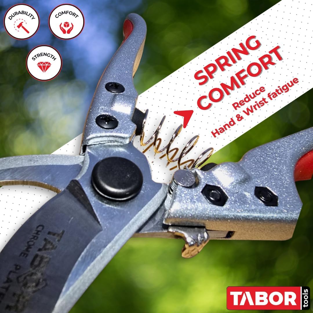 S834A Bypass Pruning Shears for Medium to Large Hands, Stainless Steel Blades with 3/4 Inch Cut Capacity, Professional Hand Pruner, Garden Secateurs & Clippers with Safety Lock