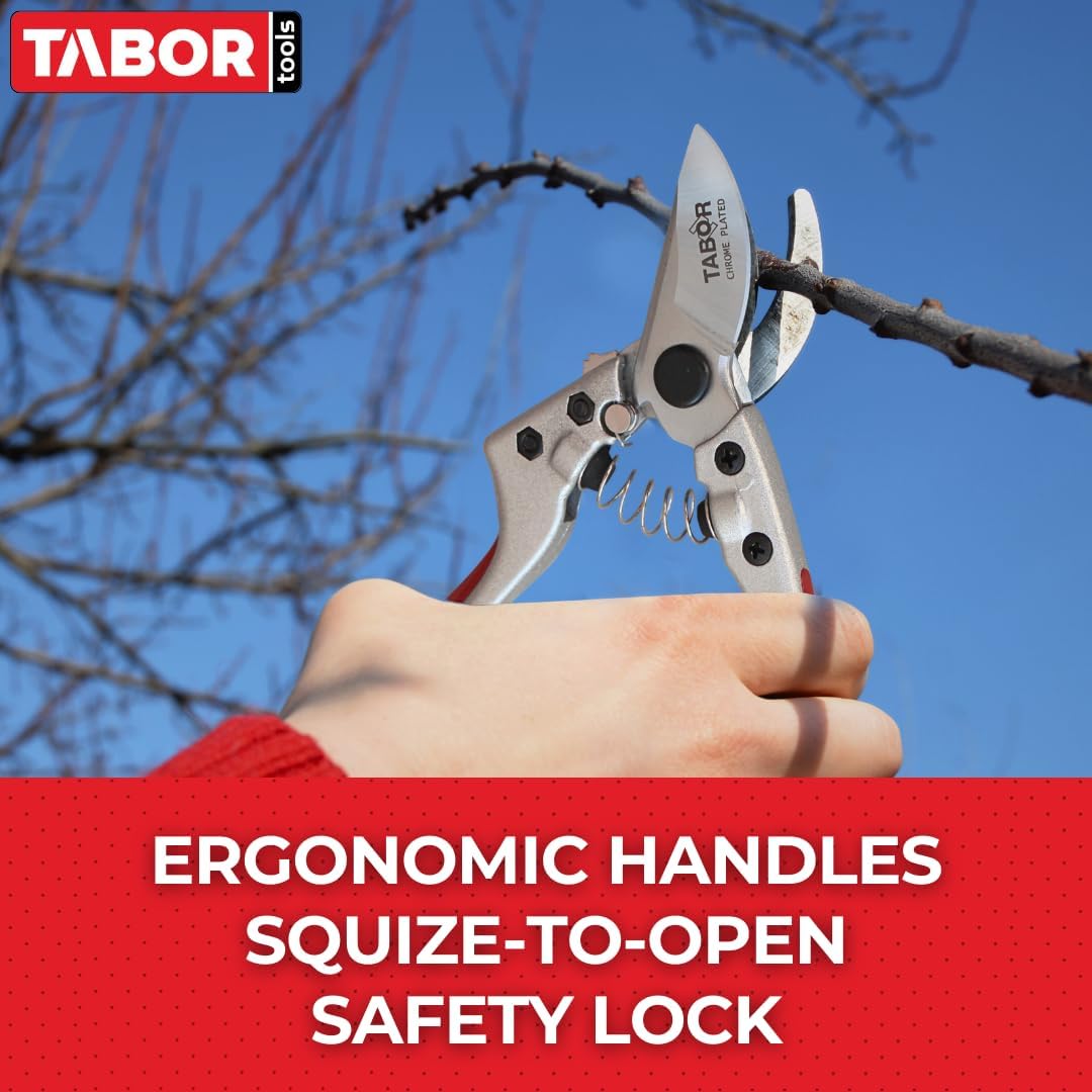 S834A Bypass Pruning Shears for Medium to Large Hands, Stainless Steel Blades with 3/4 Inch Cut Capacity, Professional Hand Pruner, Garden Secateurs & Clippers with Safety Lock
