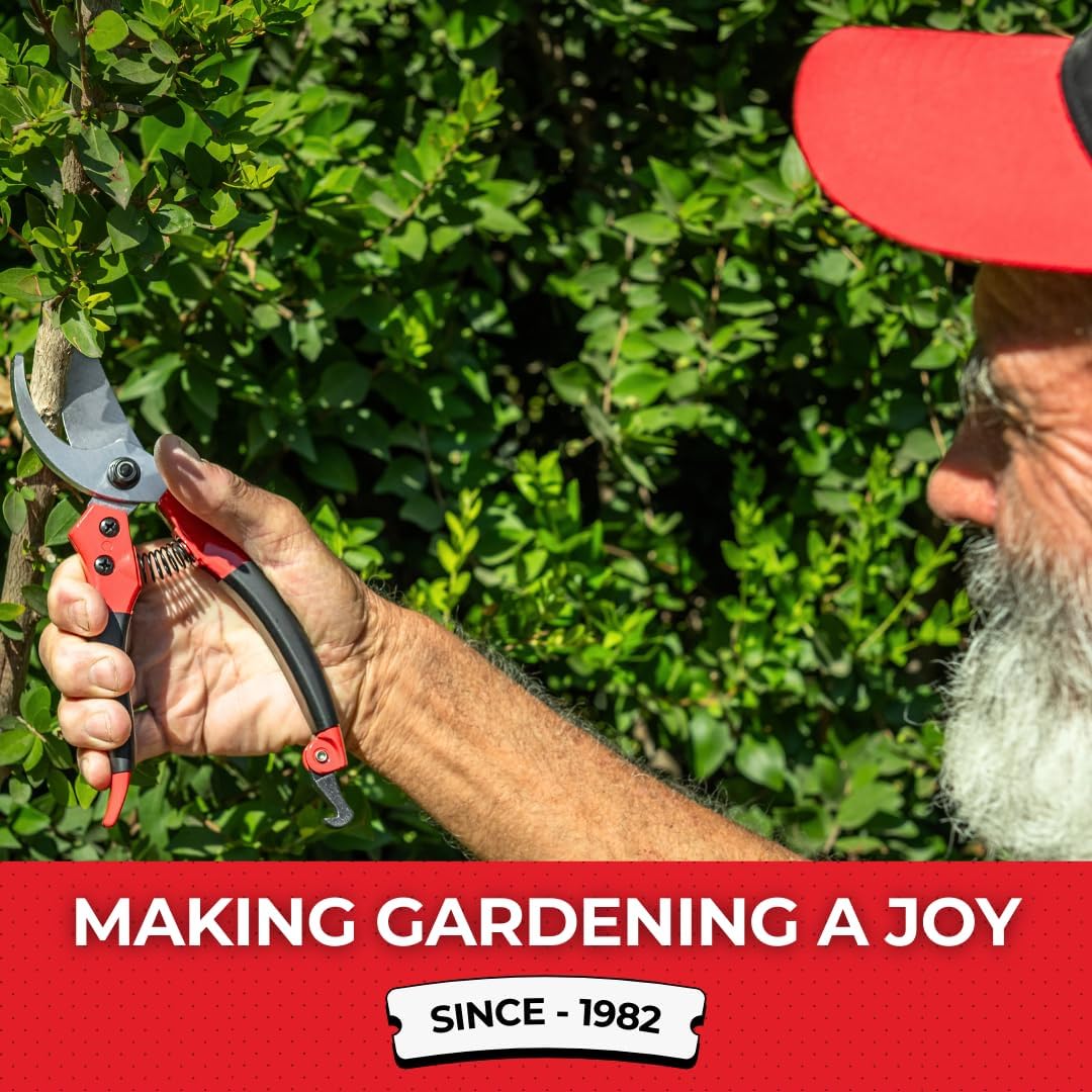 S834A Bypass Pruning Shears for Medium to Large Hands, Stainless Steel Blades with 3/4 Inch Cut Capacity, Professional Hand Pruner, Garden Secateurs & Clippers with Safety Lock