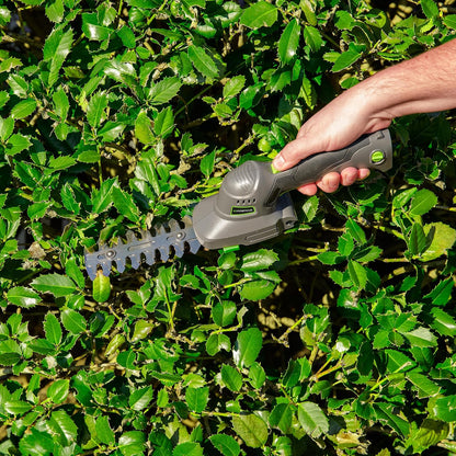 Cordless Grass Shear & Shrubbery Trimmer - 2 in 1 Handheld Hedge Trimmer 8V 2000mAh Electric Grass Trimmer Hedge Shears/Grass Cutter, Rechargeable Battery, and Charger (GLGT08B)