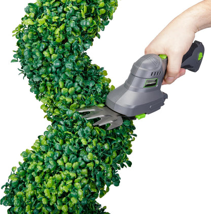Cordless Grass Shear & Shrubbery Trimmer - 2 in 1 Handheld Hedge Trimmer 8V 2000mAh Electric Grass Trimmer Hedge Shears/Grass Cutter, Rechargeable Battery, and Charger (GLGT08B)