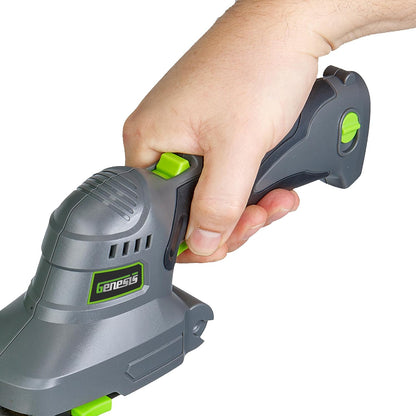 Cordless Grass Shear & Shrubbery Trimmer - 2 in 1 Handheld Hedge Trimmer 8V 2000mAh Electric Grass Trimmer Hedge Shears/Grass Cutter, Rechargeable Battery, and Charger (GLGT08B)