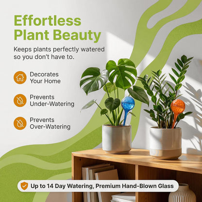 Plant Watering Globes 4 Pack – Self Watering Bulbs, Indoor & Outdoor Plants