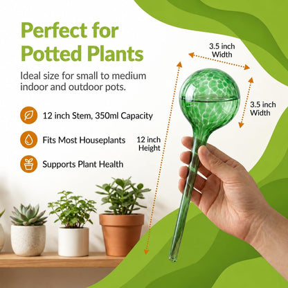 Plant Watering Globes 4 Pack – Self Watering Bulbs, Indoor & Outdoor Plants