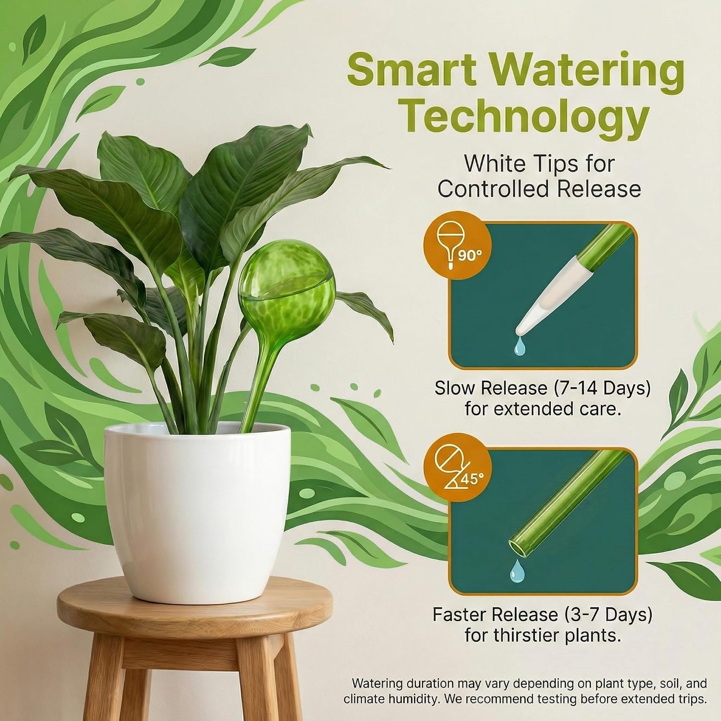 Plant Watering Globes 4 Pack – Self Watering Bulbs, Indoor & Outdoor Plants