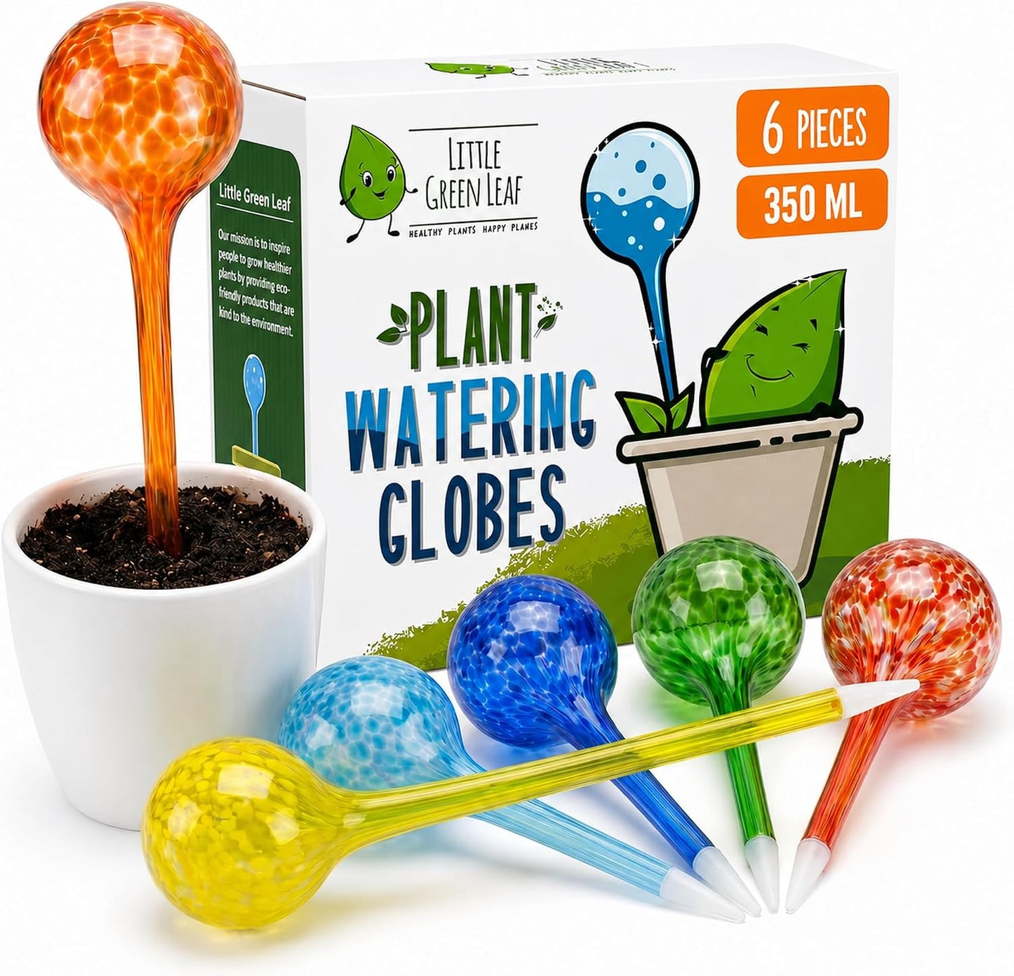 Plant Watering Globes 4 Pack – Self Watering Bulbs, Indoor & Outdoor Plants