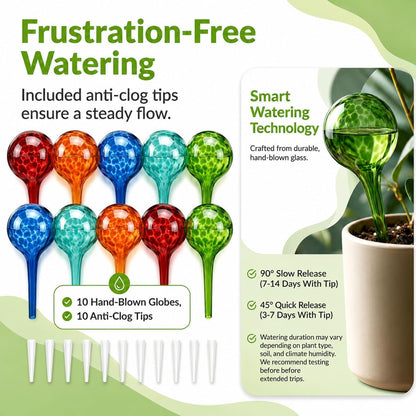 Plant Watering Globes 4 Pack – Self Watering Bulbs, Indoor & Outdoor Plants