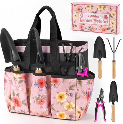 5 Piece Pink Gardening Tool Set for Women