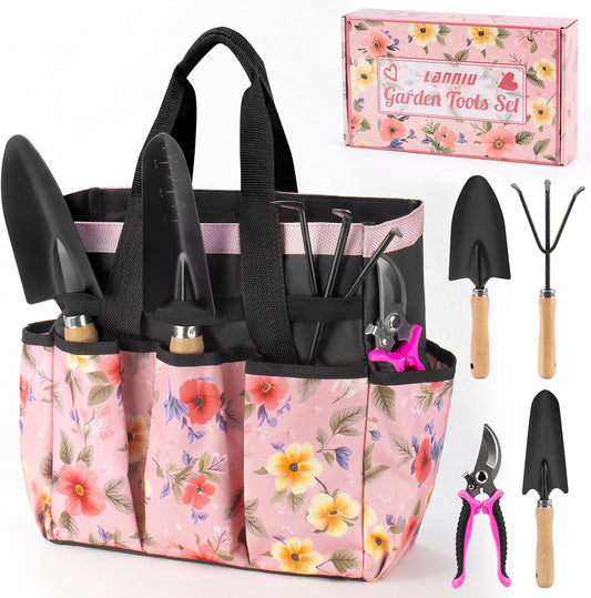 5 Piece Pink Gardening Tool Set for Women