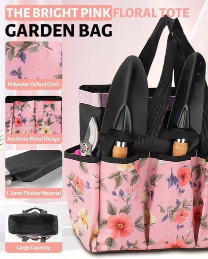 5 Piece Pink Gardening Tool Set for Women