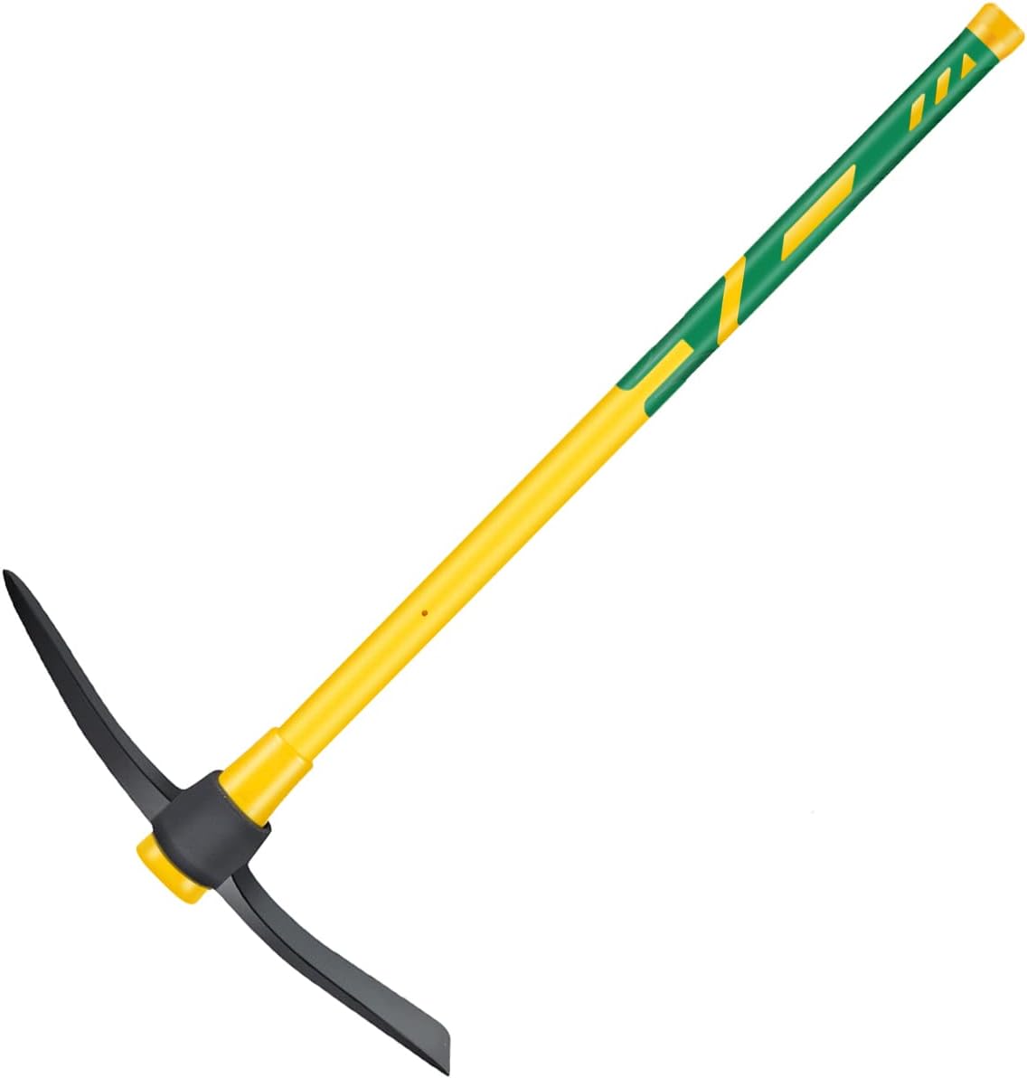 Cutter Mattock, 36" Heavy Duty Pick Axe with Forged Heat Treated Steel Blades Hoe for Weeding, Prying and Chopping, Digging Tool with Fiberglass Handle (36.3inch, Yellow)