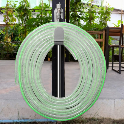 Garden Hose Hanger, Stainless Steel Wall Mount Water Hose Holder, Hanging Hose Storage Rack Hose Stand for Garden Hose, Ropes, Outside Yard (Silver)
