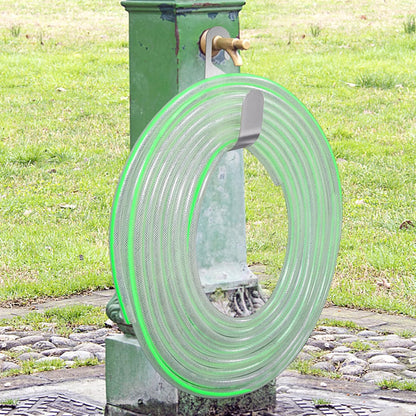 Garden Hose Hanger, Stainless Steel Wall Mount Water Hose Holder, Hanging Hose Storage Rack Hose Stand for Garden Hose, Ropes, Outside Yard (Silver)