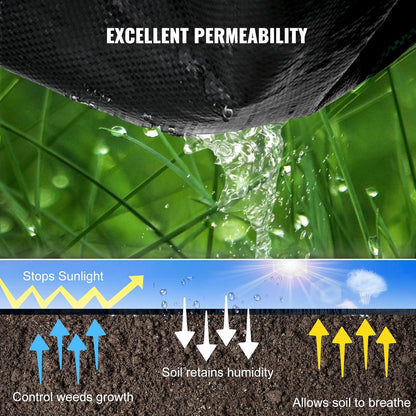 6x300ft Premium Weed Barrier Landscape Fabric Heavy Duty 2.4OZ, Woven Weed Control Fabric, High Permeability Good for Flower Bed, Geotextile Fabric Underlayment, Driveway Fabric Ground Cover