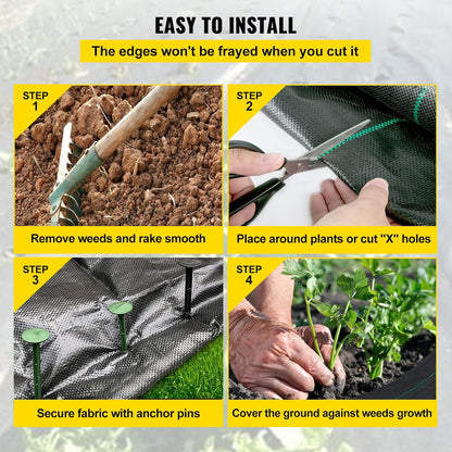 6x300ft Premium Weed Barrier Landscape Fabric Heavy Duty 2.4OZ, Woven Weed Control Fabric, High Permeability Good for Flower Bed, Geotextile Fabric Underlayment, Driveway Fabric Ground Cover
