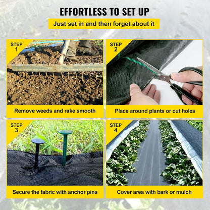 6x300ft Premium Weed Barrier Landscape Fabric Heavy Duty 2.4OZ, Woven Weed Control Fabric, High Permeability Good for Flower Bed, Geotextile Fabric Underlayment, Driveway Fabric Ground Cover
