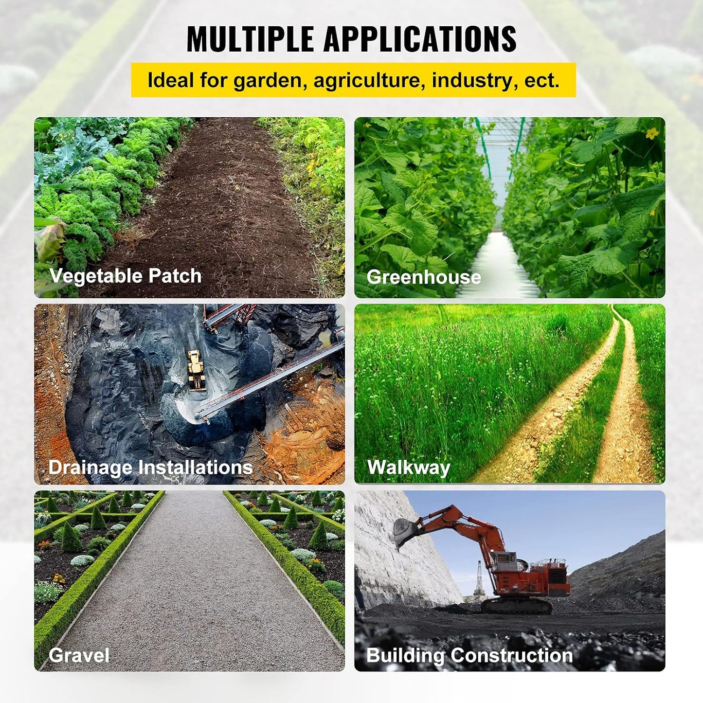 6x300ft Premium Weed Barrier Landscape Fabric Heavy Duty 2.4OZ, Woven Weed Control Fabric, High Permeability Good for Flower Bed, Geotextile Fabric Underlayment, Driveway Fabric Ground Cover