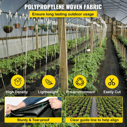 6x300ft Premium Weed Barrier Landscape Fabric Heavy Duty 2.4OZ, Woven Weed Control Fabric, High Permeability Good for Flower Bed, Geotextile Fabric Underlayment, Driveway Fabric Ground Cover