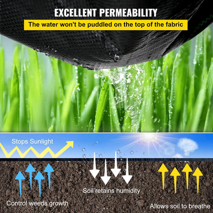 6x300ft Premium Weed Barrier Landscape Fabric Heavy Duty 2.4OZ, Woven Weed Control Fabric, High Permeability Good for Flower Bed, Geotextile Fabric Underlayment, Driveway Fabric Ground Cover