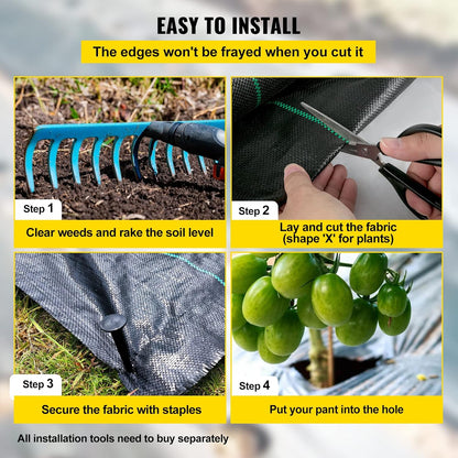 6x300ft Premium Weed Barrier Landscape Fabric Heavy Duty 2.4OZ, Woven Weed Control Fabric, High Permeability Good for Flower Bed, Geotextile Fabric Underlayment, Driveway Fabric Ground Cover