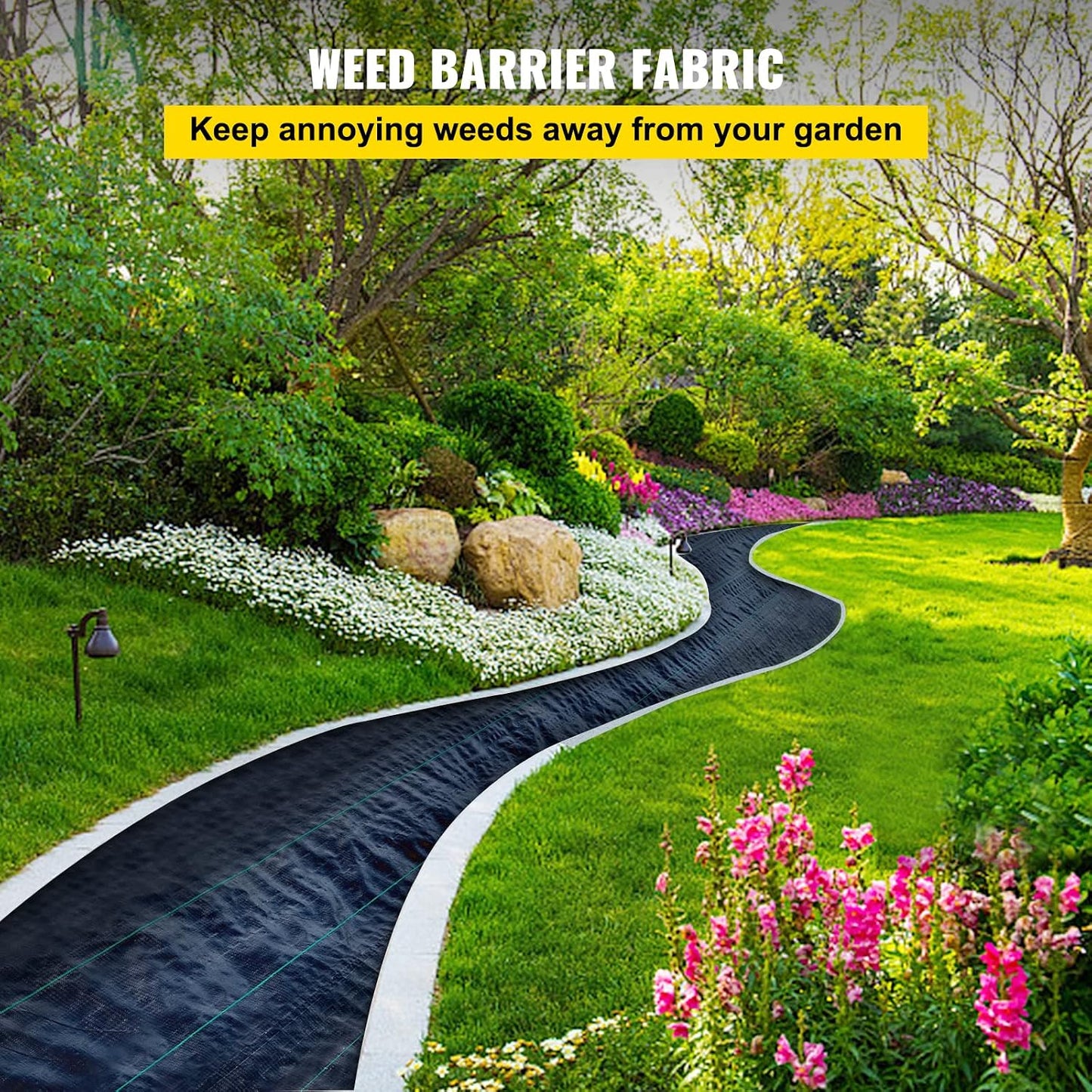 6x300ft Premium Weed Barrier Landscape Fabric Heavy Duty 2.4OZ, Woven Weed Control Fabric, High Permeability Good for Flower Bed, Geotextile Fabric Underlayment, Driveway Fabric Ground Cover