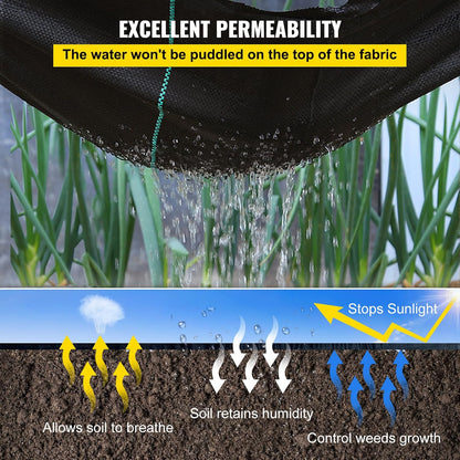 6x300ft Premium Weed Barrier Landscape Fabric Heavy Duty 2.4OZ, Woven Weed Control Fabric, High Permeability Good for Flower Bed, Geotextile Fabric Underlayment, Driveway Fabric Ground Cover