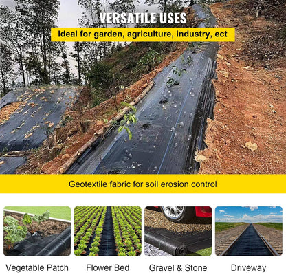 6x300ft Premium Weed Barrier Landscape Fabric Heavy Duty 2.4OZ, Woven Weed Control Fabric, High Permeability Good for Flower Bed, Geotextile Fabric Underlayment, Driveway Fabric Ground Cover