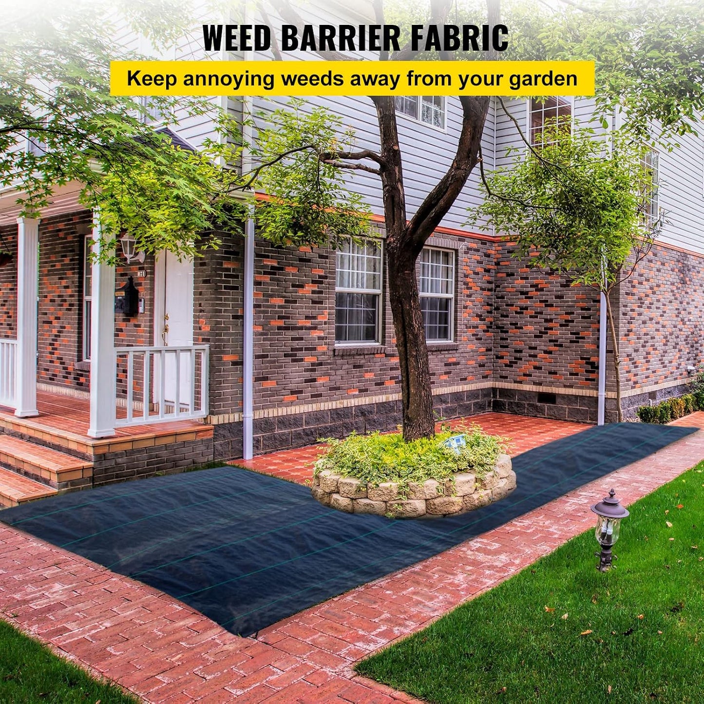 6x300ft Premium Weed Barrier Landscape Fabric Heavy Duty 2.4OZ, Woven Weed Control Fabric, High Permeability Good for Flower Bed, Geotextile Fabric Underlayment, Driveway Fabric Ground Cover