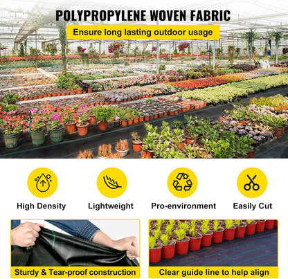 6x300ft Premium Weed Barrier Landscape Fabric Heavy Duty 2.4OZ, Woven Weed Control Fabric, High Permeability Good for Flower Bed, Geotextile Fabric Underlayment, Driveway Fabric Ground Cover