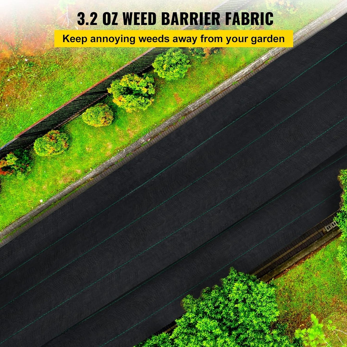 6x300ft Premium Weed Barrier Landscape Fabric Heavy Duty 2.4OZ, Woven Weed Control Fabric, High Permeability Good for Flower Bed, Geotextile Fabric Underlayment, Driveway Fabric Ground Cover