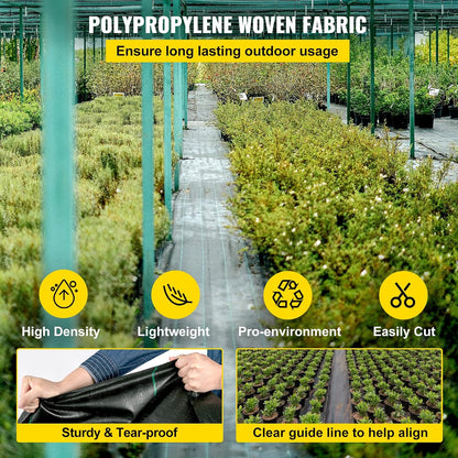 6x300ft Premium Weed Barrier Landscape Fabric Heavy Duty 2.4OZ, Woven Weed Control Fabric, High Permeability Good for Flower Bed, Geotextile Fabric Underlayment, Driveway Fabric Ground Cover
