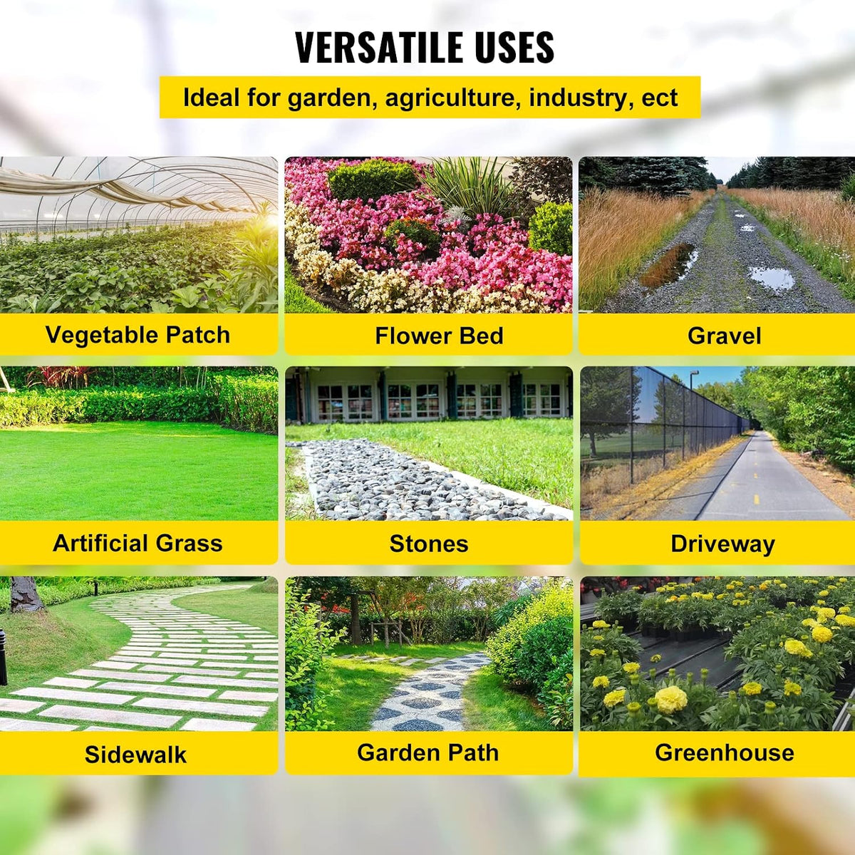 6x300ft Premium Weed Barrier Landscape Fabric Heavy Duty 2.4OZ, Woven Weed Control Fabric, High Permeability Good for Flower Bed, Geotextile Fabric Underlayment, Driveway Fabric Ground Cover